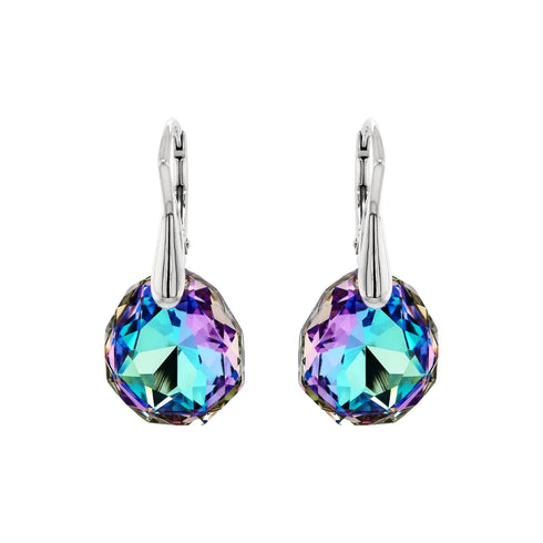 Sudraba auskari "Ledus Robežas (Vitrail Light)" ar Swarovski™ kristāliem